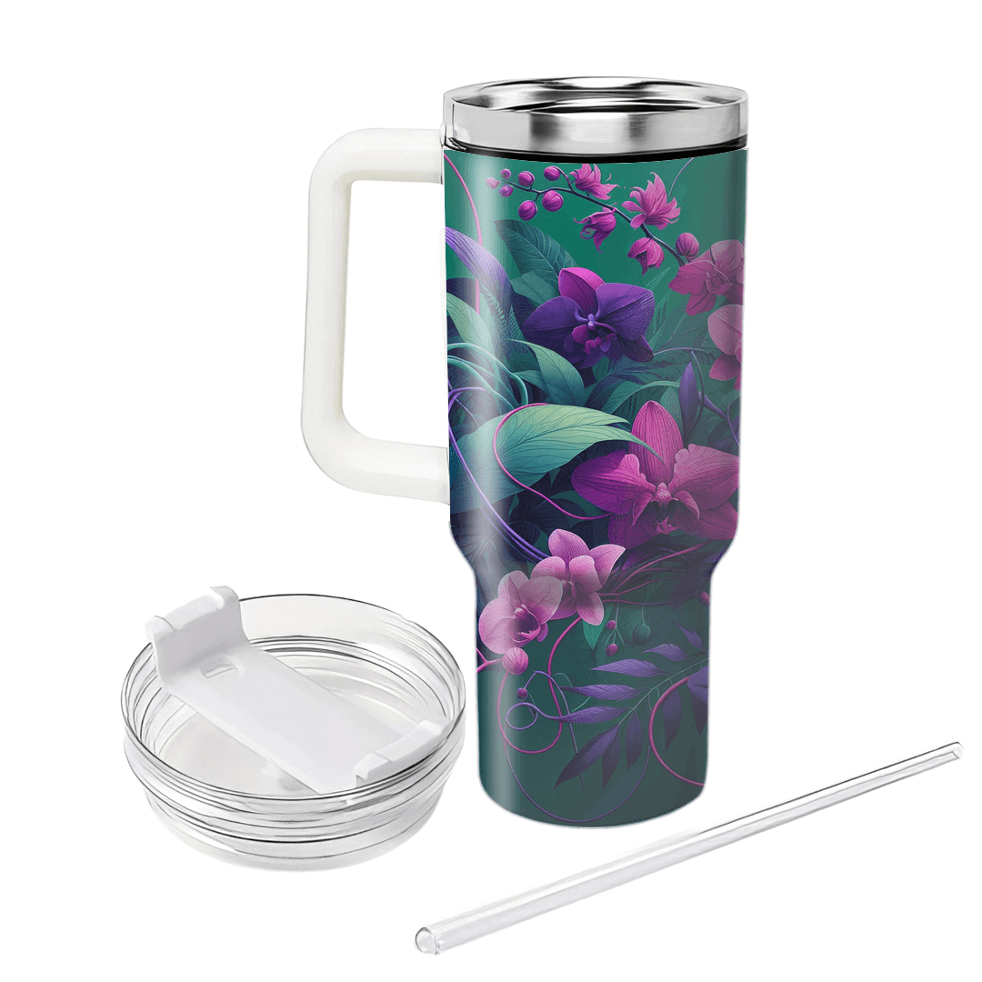 Jungle Orchid Symphony  Tumblers With Lids