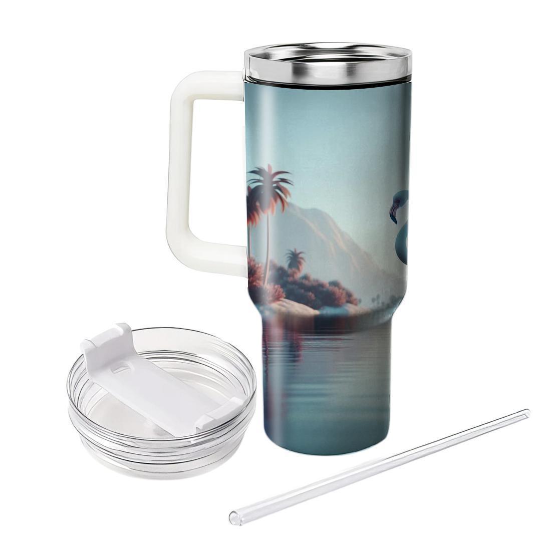 Elegant Flamingo Serenity  Travel Tumblers