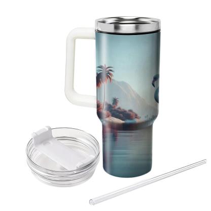 Elegant Flamingo Serenity  Travel Tumblers