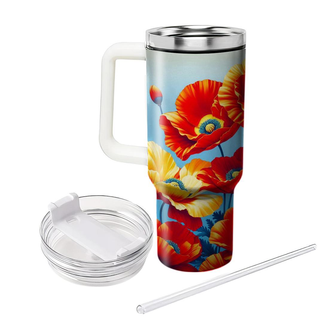 Springtime Poppy Delight  Unique Tumblers