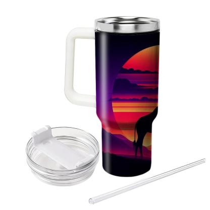 Charming Giraffe Silhouette  Tumblers With Lids