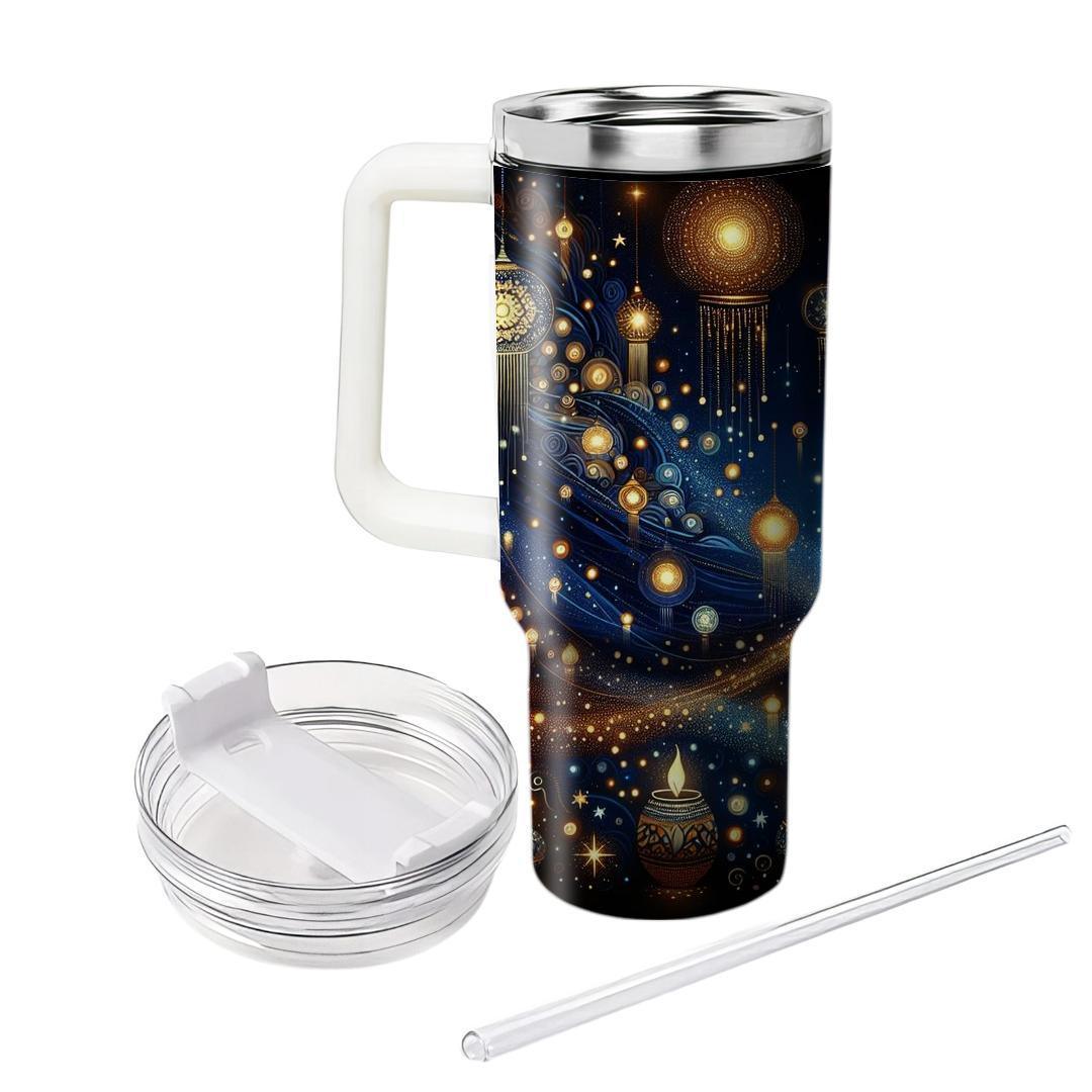 Cosmic Lanterns - Diwali Through The Stars  Tumblers With Lids