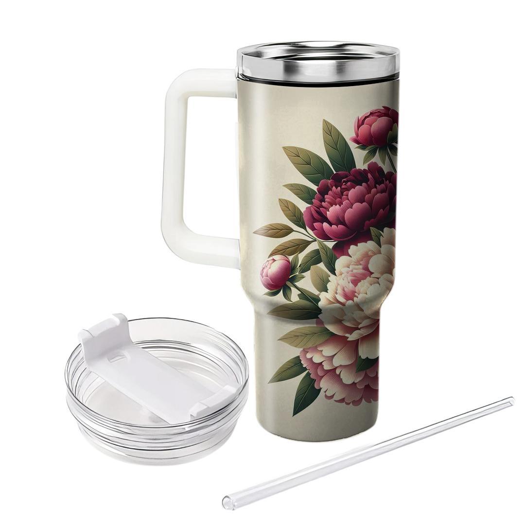 Majestic Peony Bouquet  Unique Tumblers