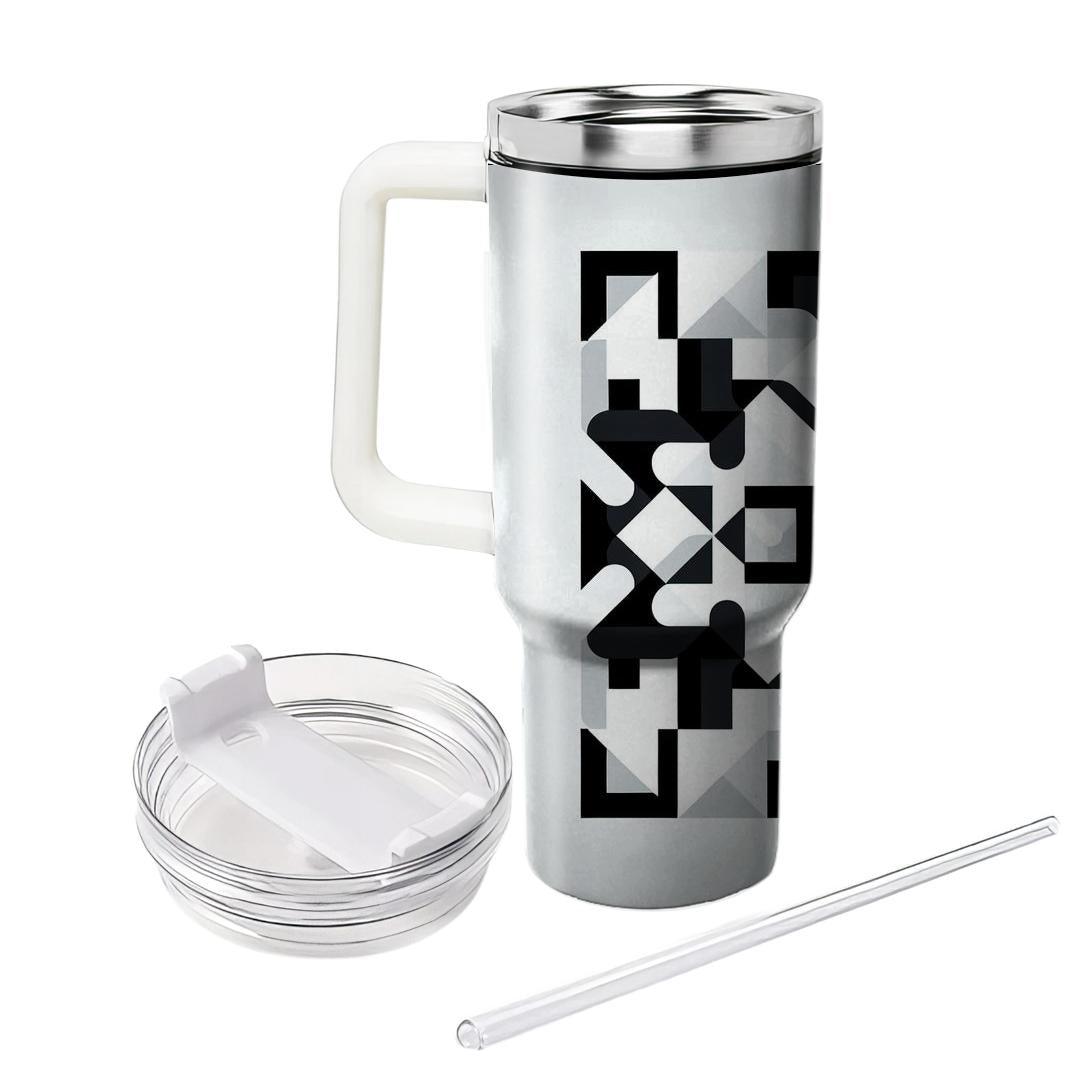 Chic Monochrome Squares  Decorative Tumblers