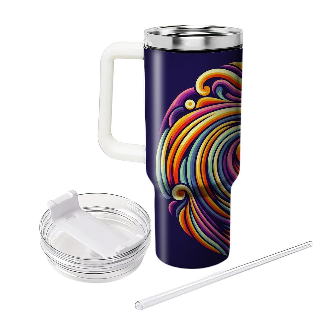 Colorful Mod Swirls  Personalized Tumblers