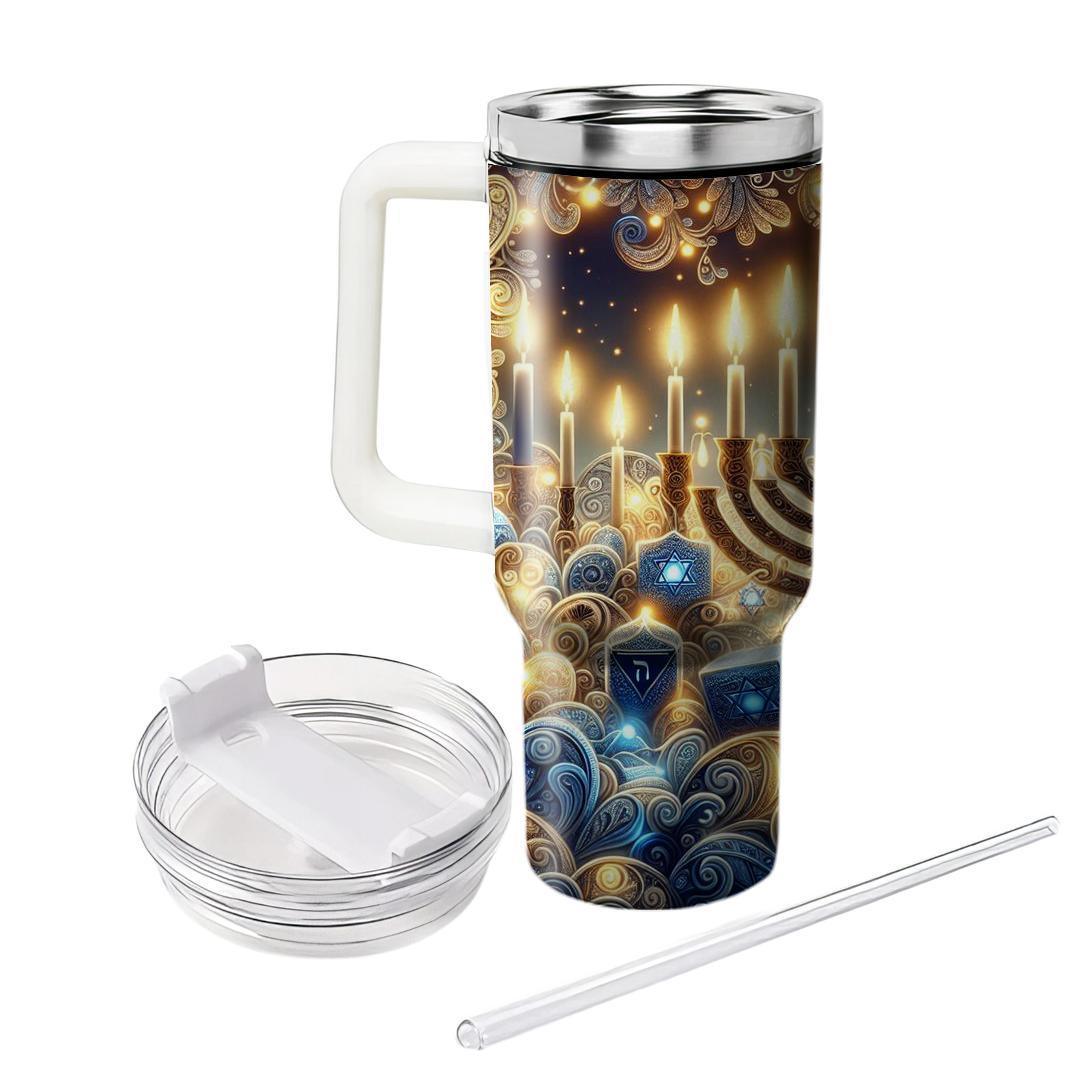 Lights Of Hope - Hanukkah  Tumblers With Lids