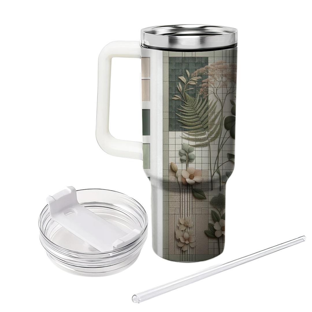 Chic Botanical Grid  Unique Tumblers