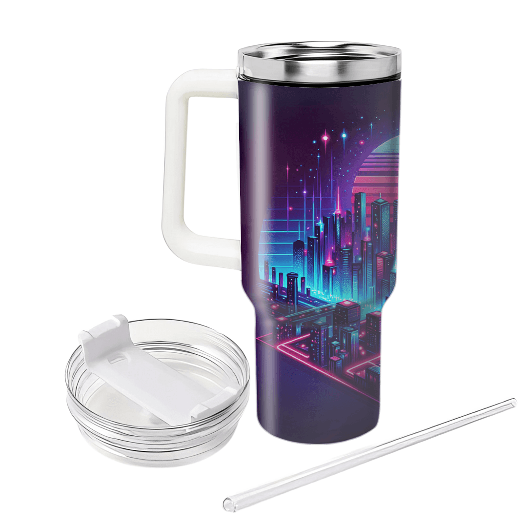 Cyber City Nights Travel Tumblers