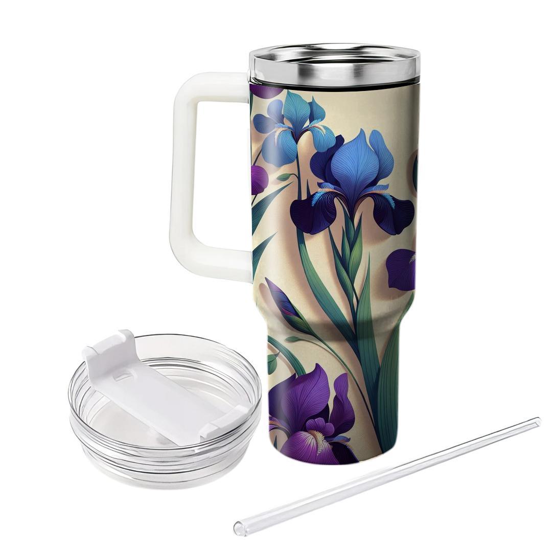 Majestic Iris Bloom  Unique Tumblers