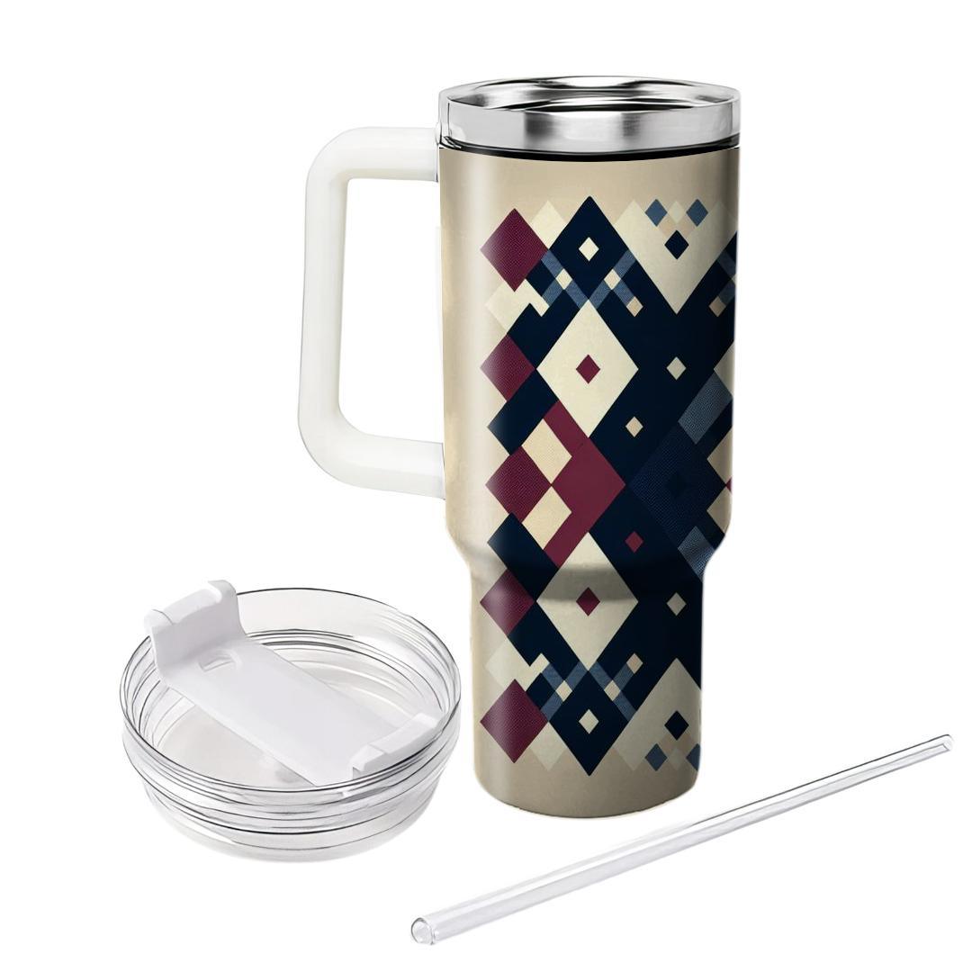 Chic Argyle Pattern  Tumblers With Lids