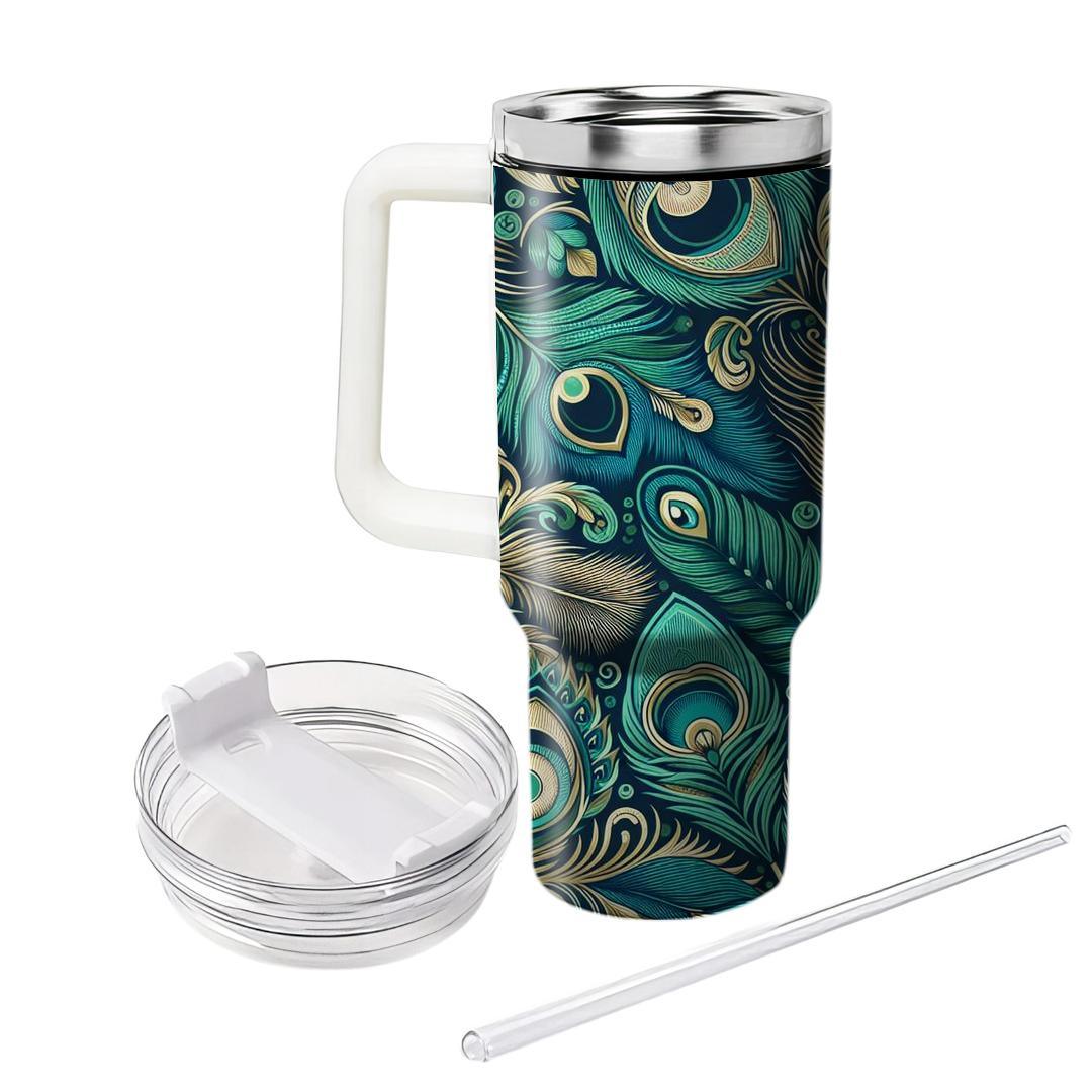 Peacock Feather Splendor  Decorative Tumblers