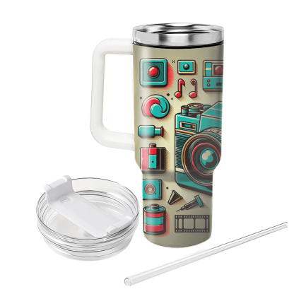 Retro Camera  Tumbler Cups