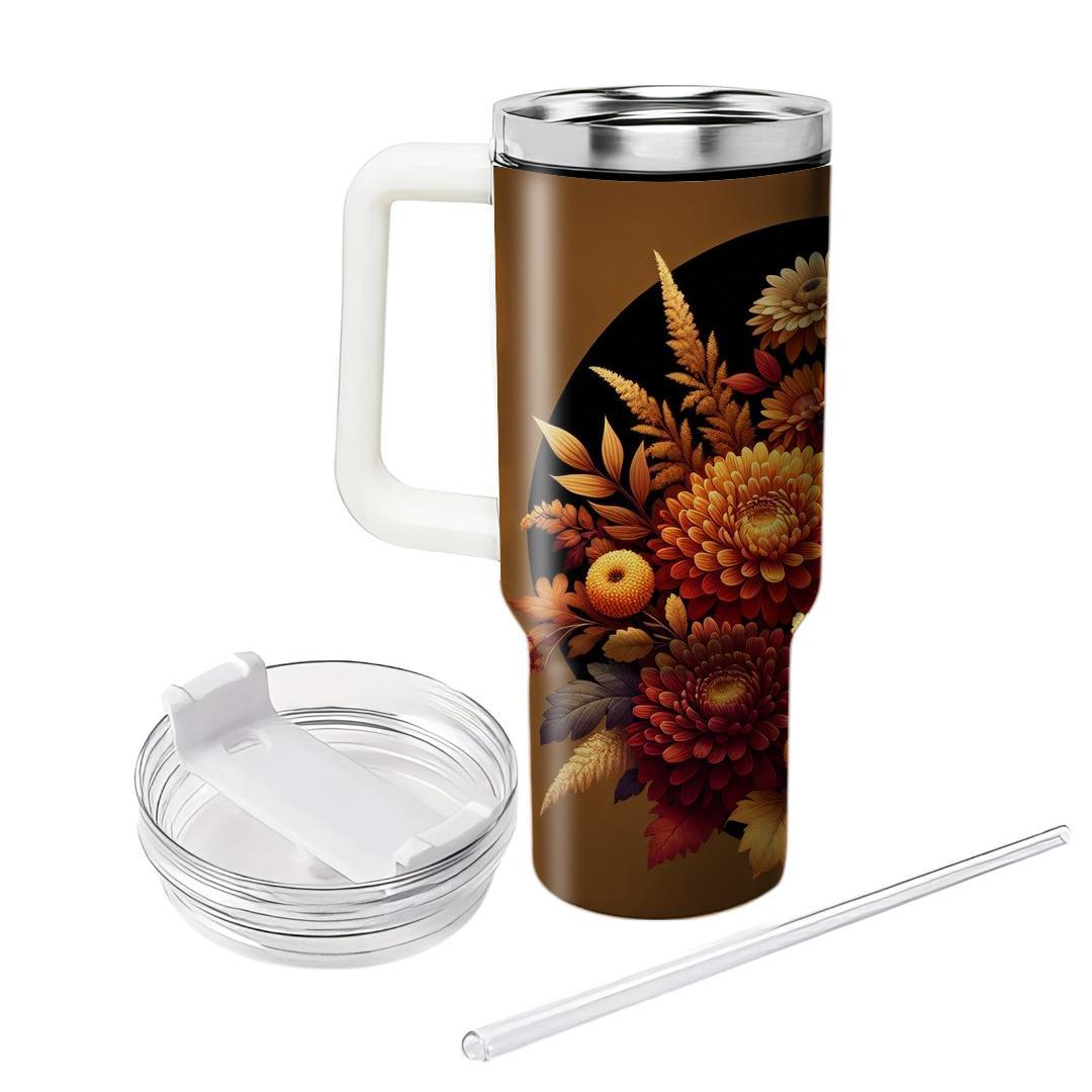 Autumn Floral Charm  Tumbler Cups