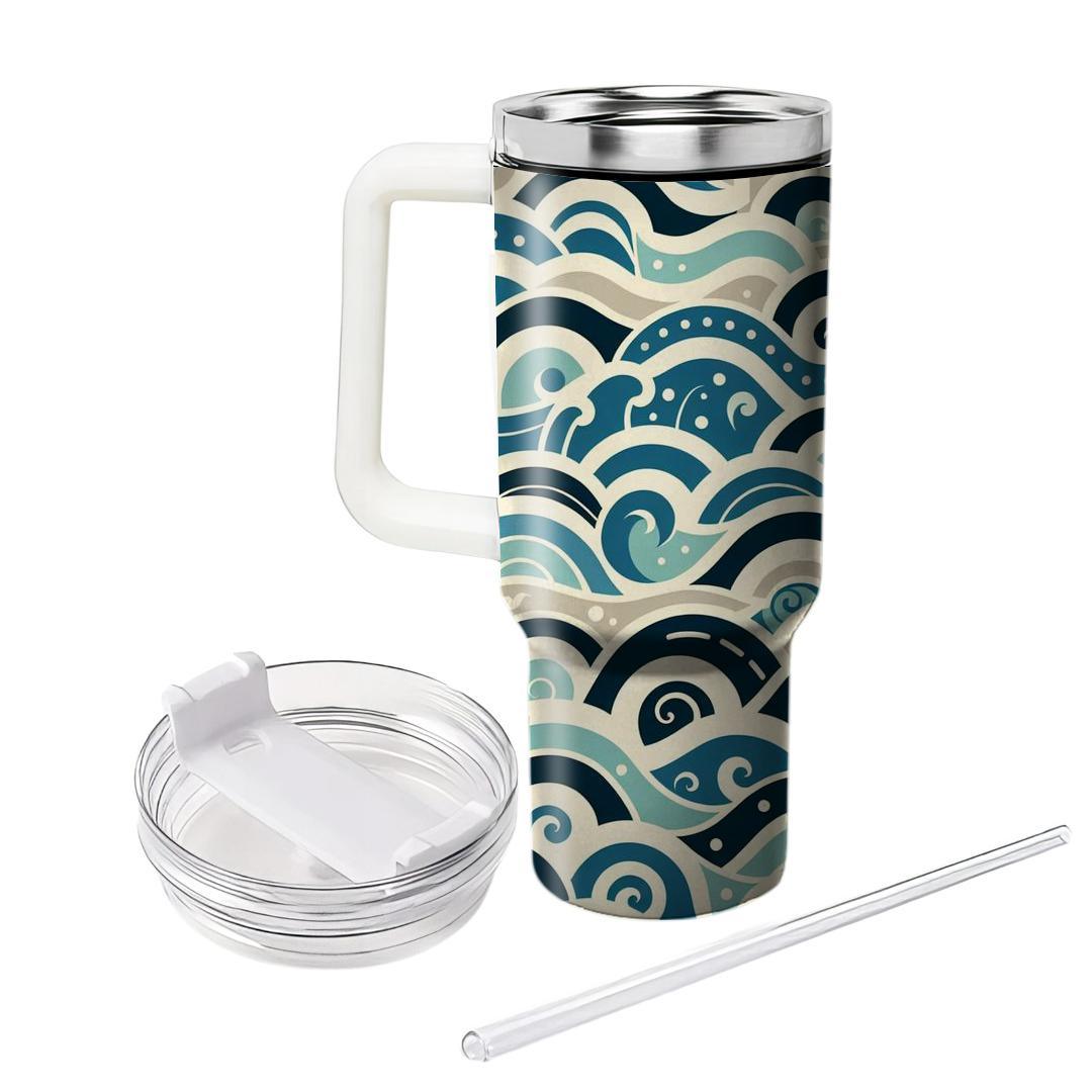 Charming Nautical Waves  Travel Tumblers
