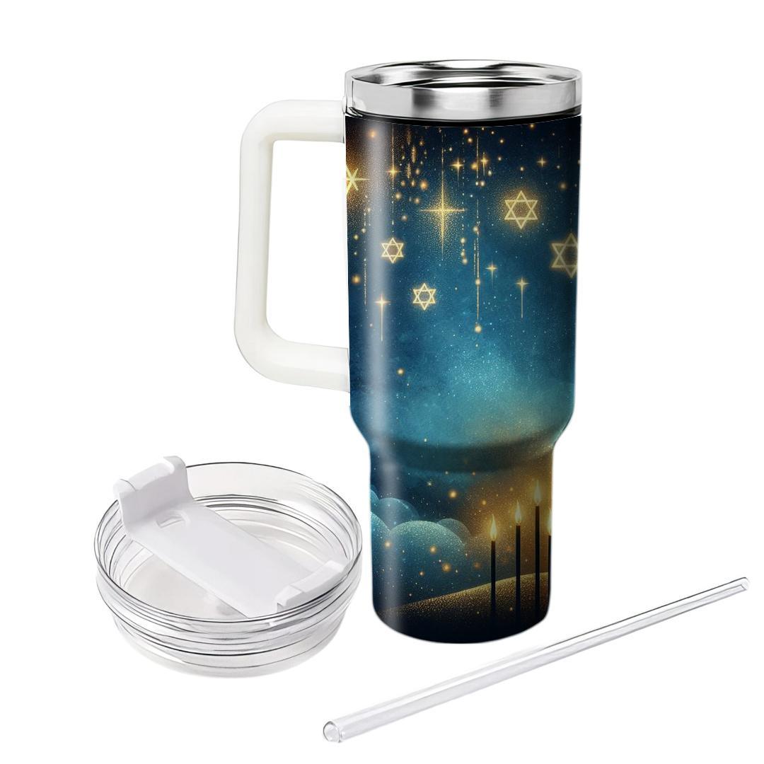 Ritual Of Lights - Hanukkah Glow  Tumblers With Lids
