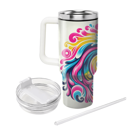 Colorful Tie-dye Waves Decorative Tumblers