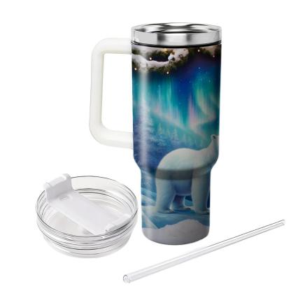Frosty Polar Bear Glow  Travel Tumblers