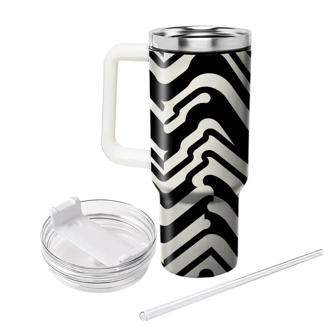 Abstract Zigzag Cascade  Tumblers With Lids