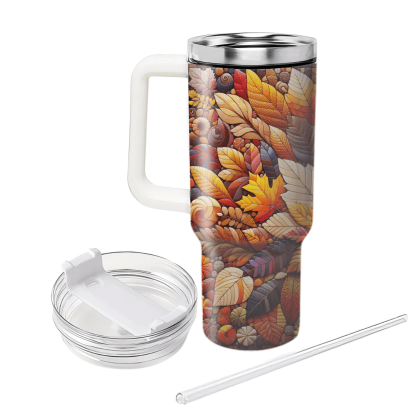 Autumn Leaf Mosaic  Personalized Tumblers