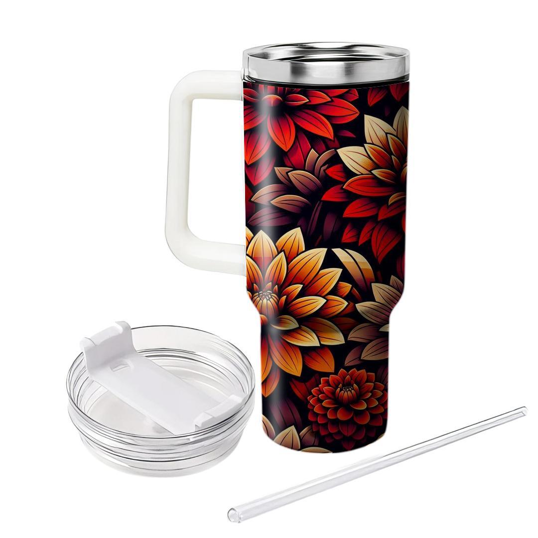 Ornate Dahlia Symphony  Unique Tumblers
