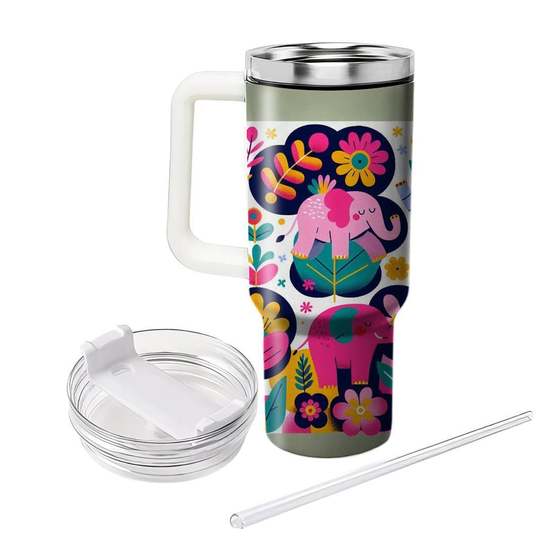 Whimsical Elephants  Travel Tumblers
