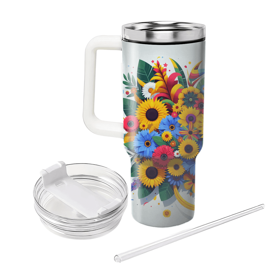 Summer Floral Fiesta  Personalized Tumblers