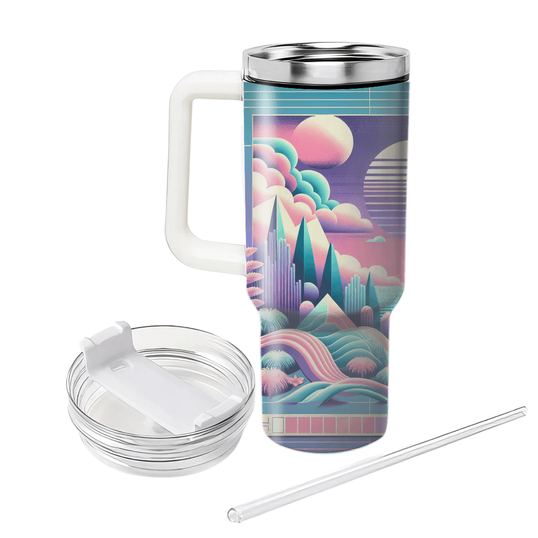 Vaporwave Paradise Travel Tumblers