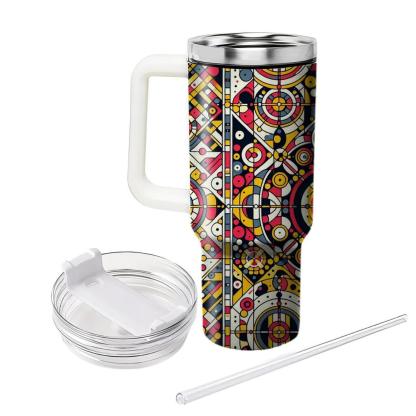 Circular Geometric Kaleidoscope  Tumblers With Lids