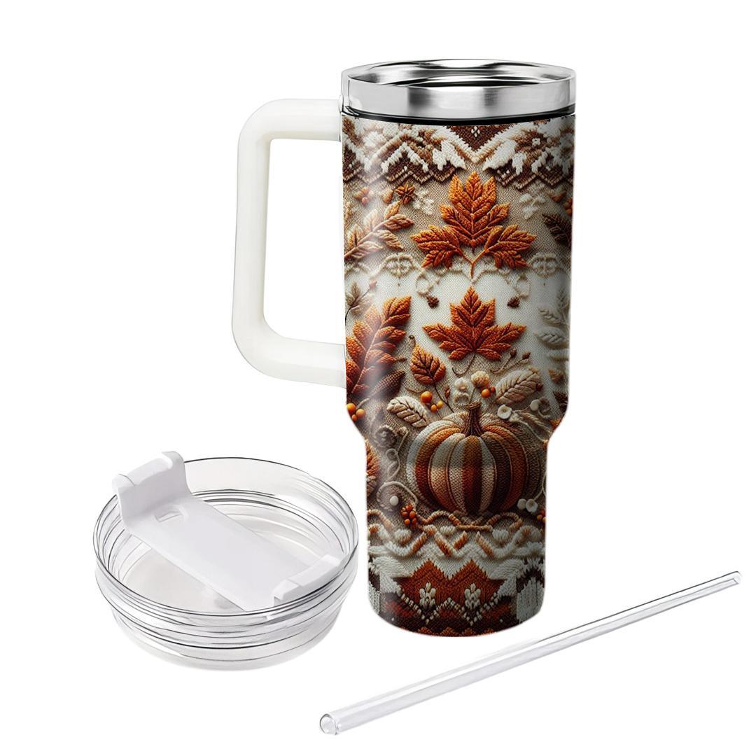 Autumn Cozy Knit Patterns  Custom Tumblers