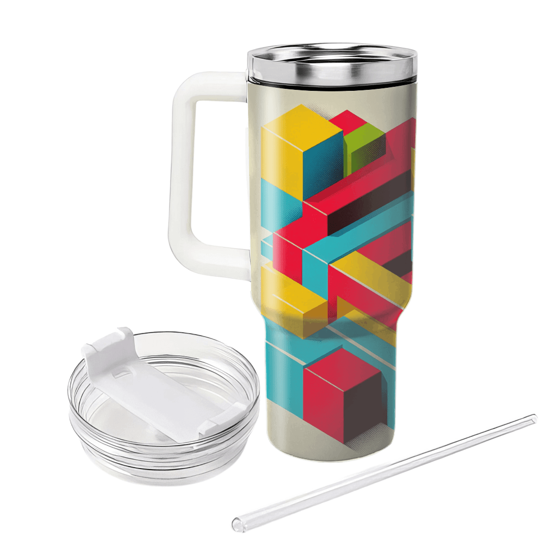Retro Color Blocks  Custom Tumblers