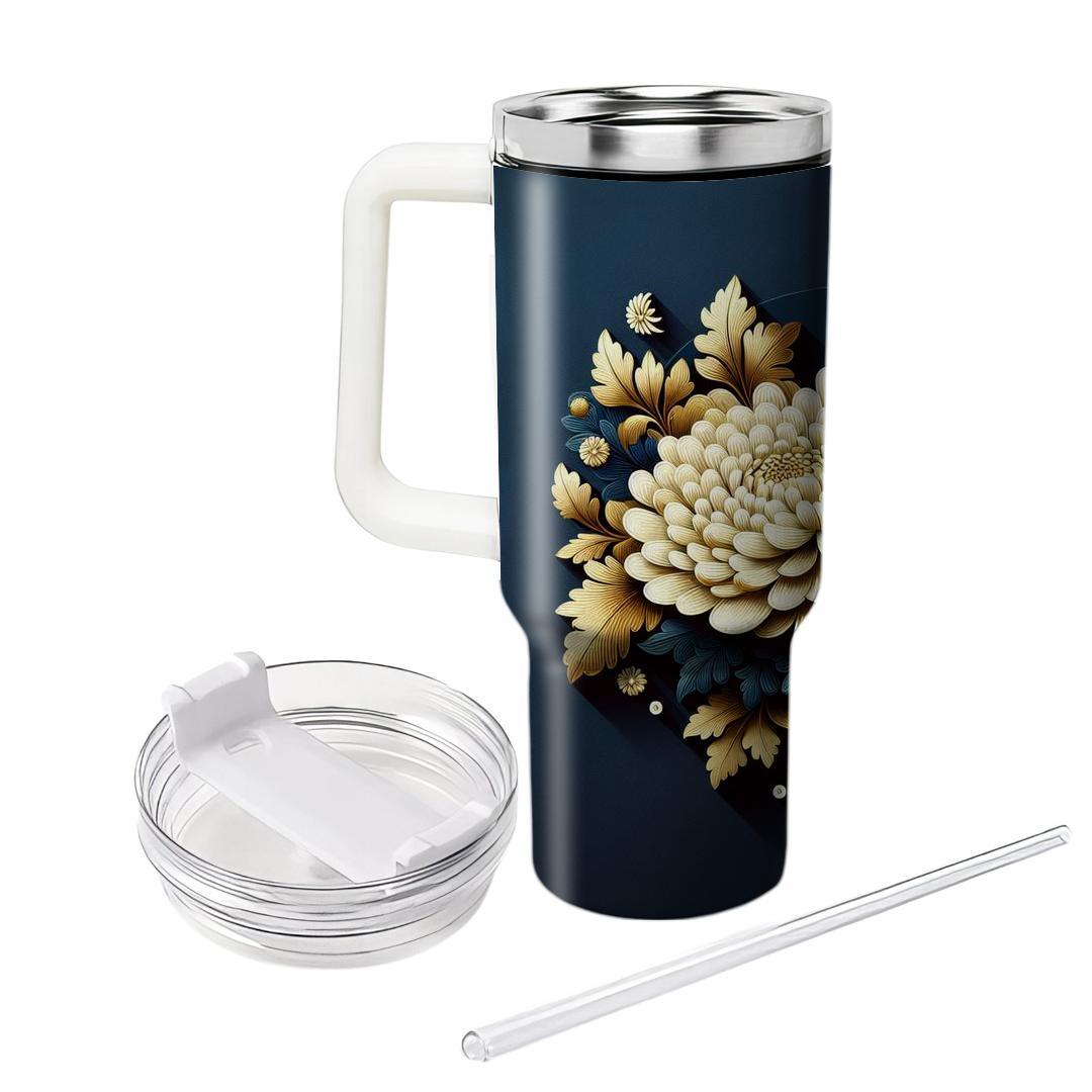 Golden Chrysanthemum Glow  Tumblers For Gifts