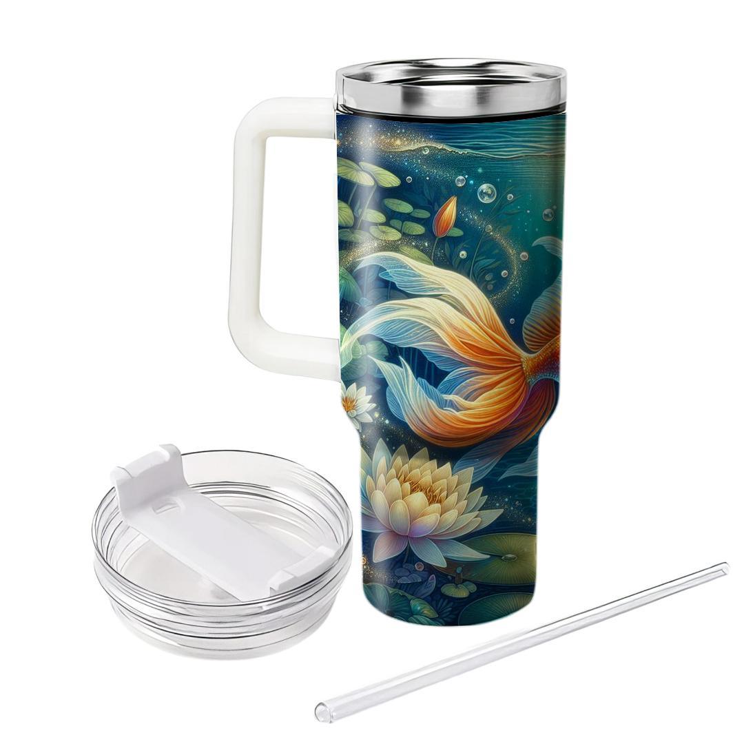 Glittering Goldfish Pond  Decorative Tumblers