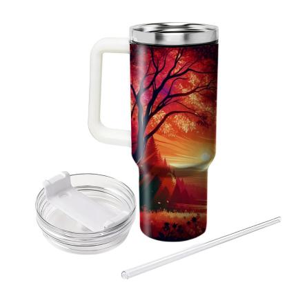 Autumn Twilight Trail  Travel Tumblers