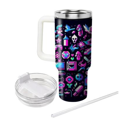 Pixel Perfect Retro  Personalized Tumblers