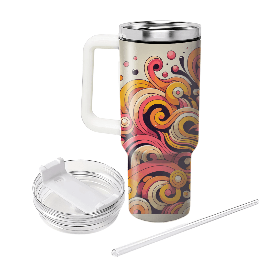 Groovy Abstract Swirls  Tumbler Cups