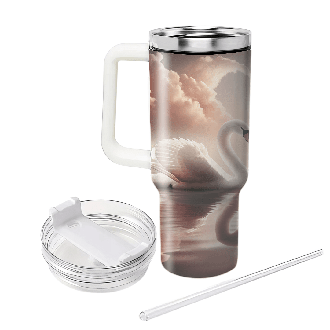 Elegant Swans In Love  Tumbler Cups