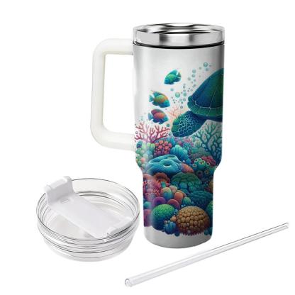 Underwater Fantasy Turtle  Tumblers With Lids