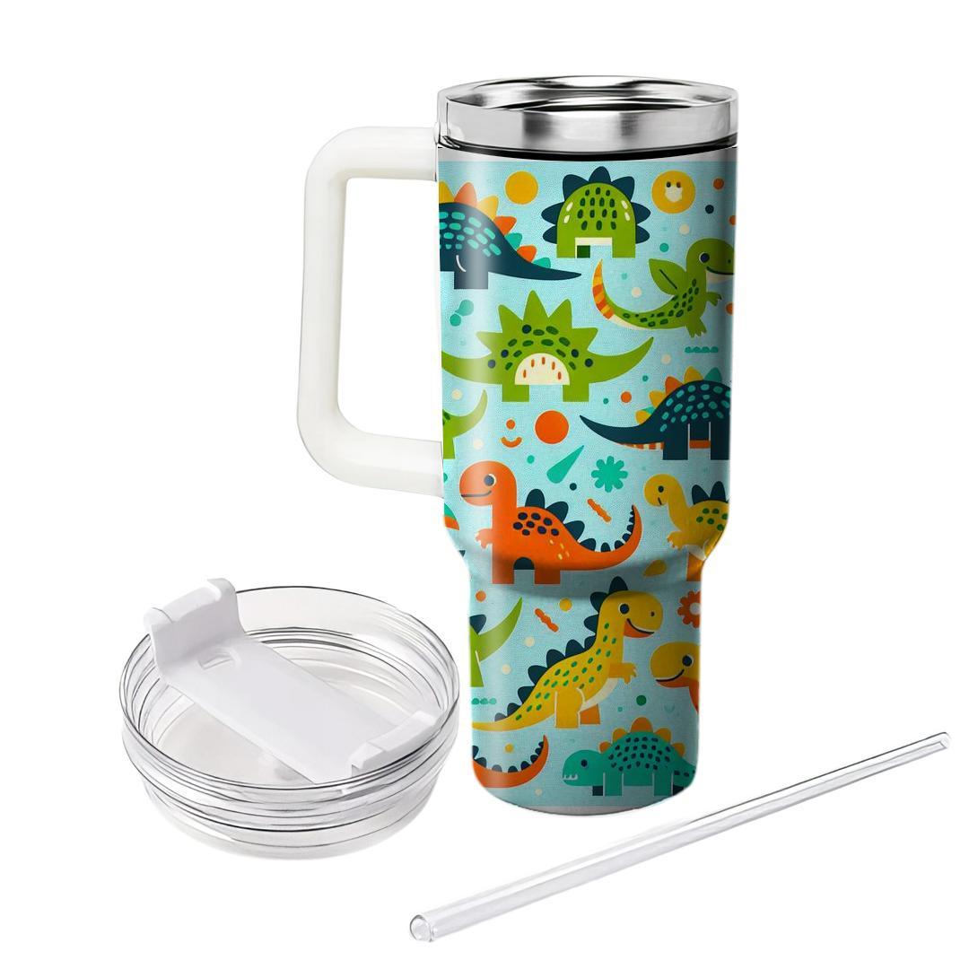 Fun Dinosaur Pattern  Personalized Tumblers