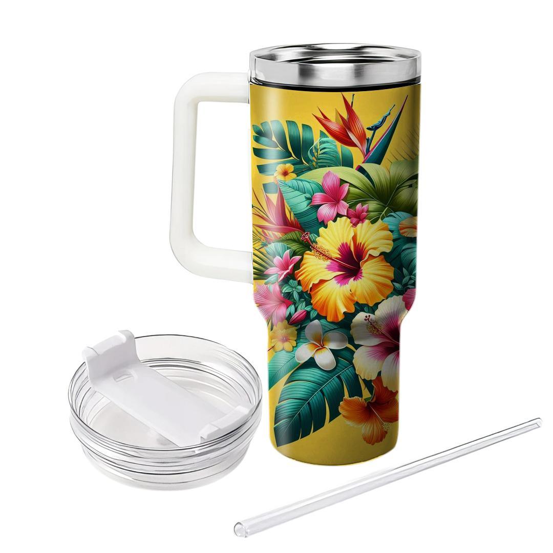 Vivid Tropical Floral Fantasy  Unique Tumblers