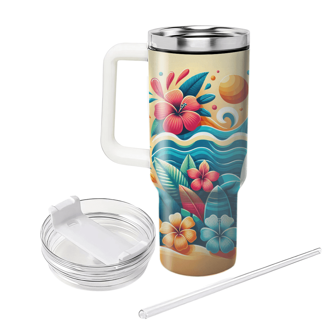Summer Surf  Tumblers With Lids