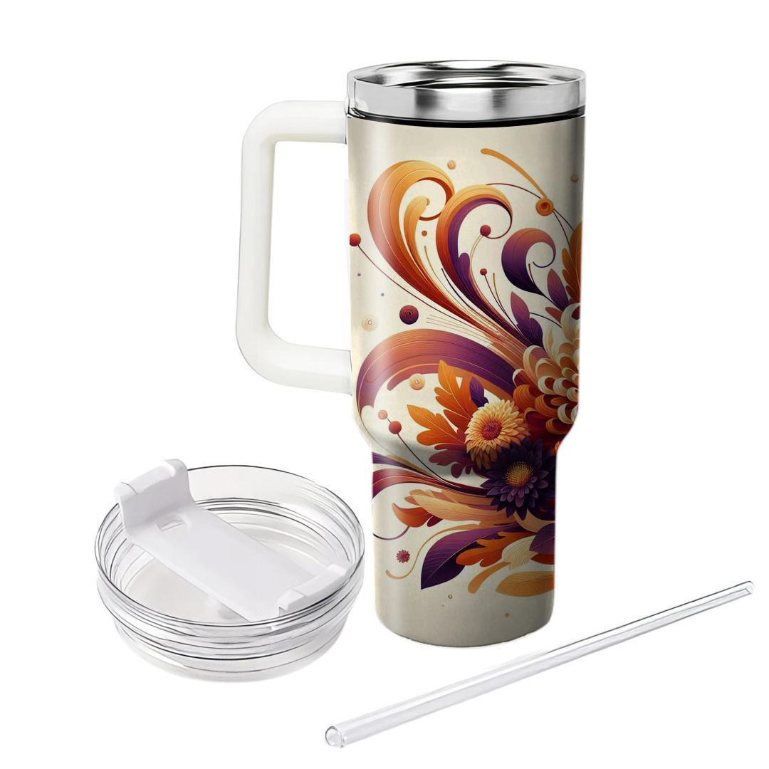 Autumnal Blossom Whirl  Unique Tumblers