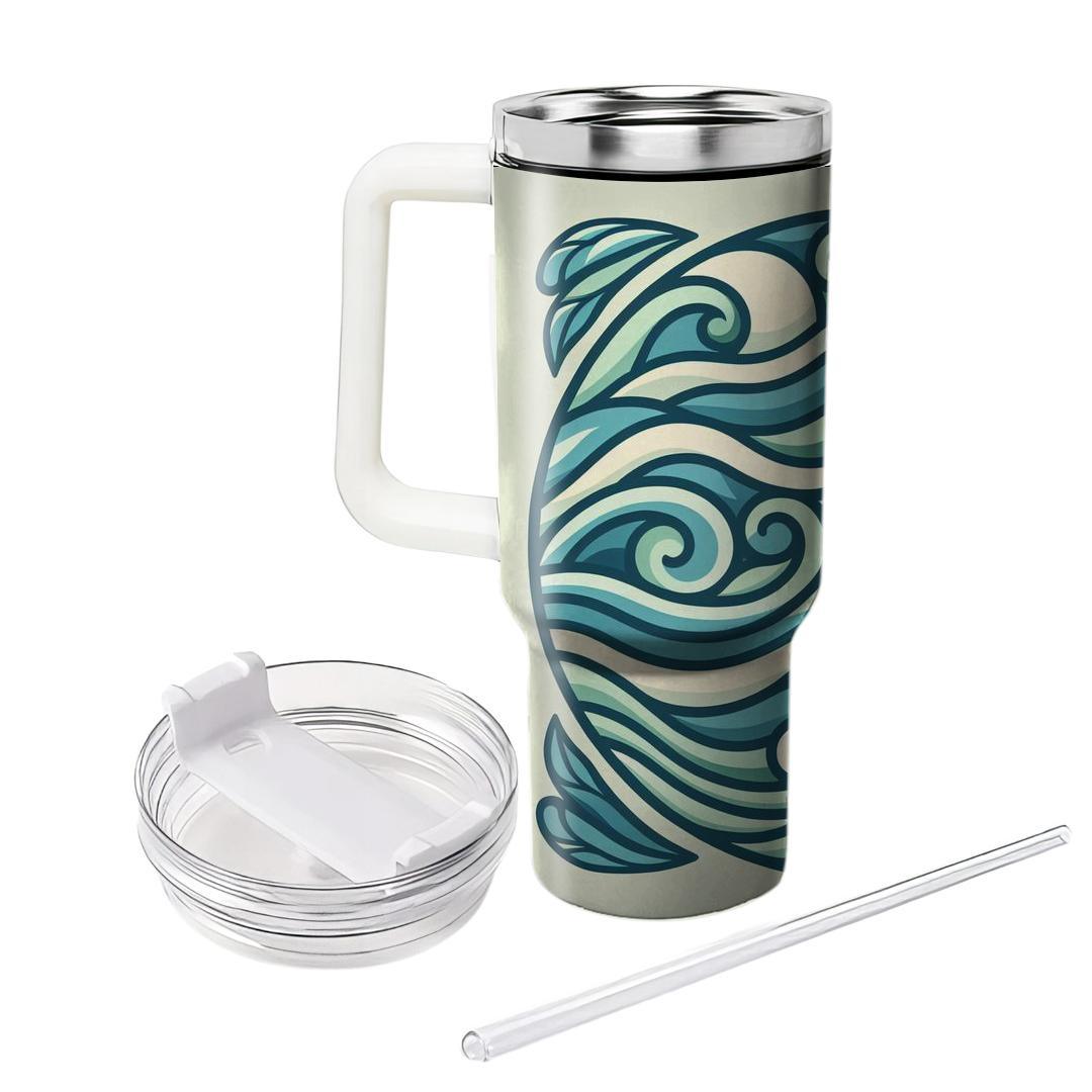 Stylized Waves Of Harmony  Custom Tumblers