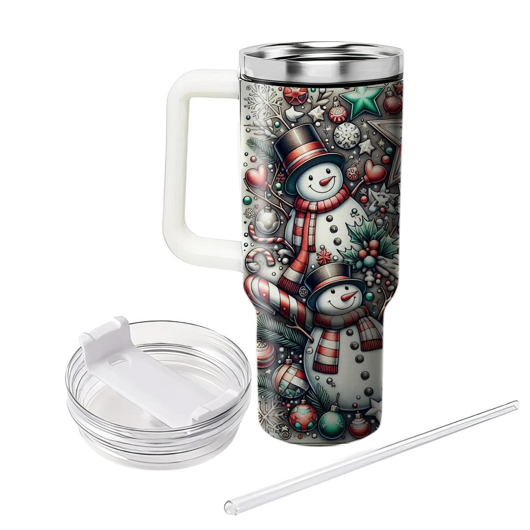 Festive Winter Glee  Tumblers With Lids