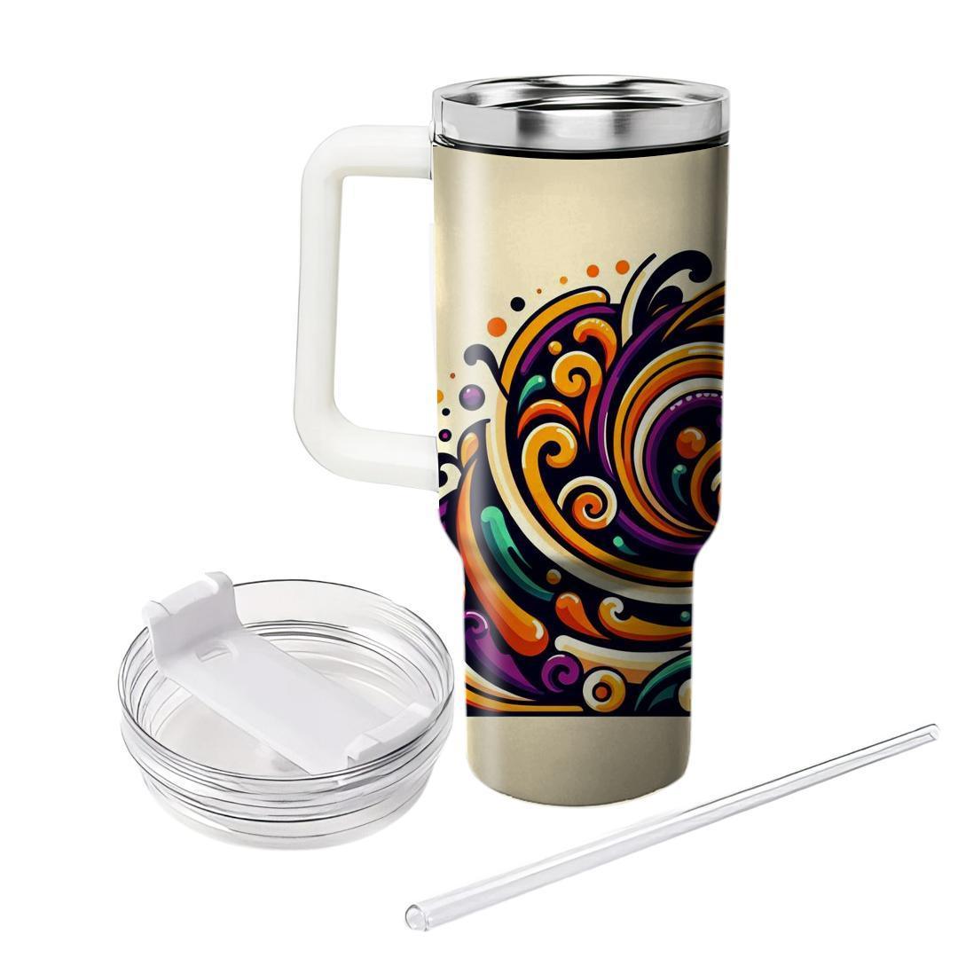 70s  Swirls  Travel Tumblers
