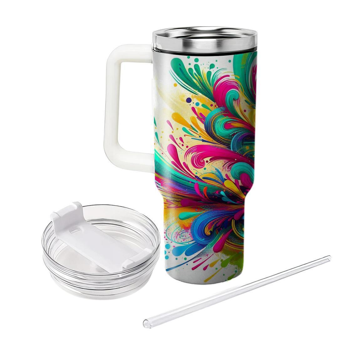 Vibrant Wishes - A Unique Holi  Tumbler Cups