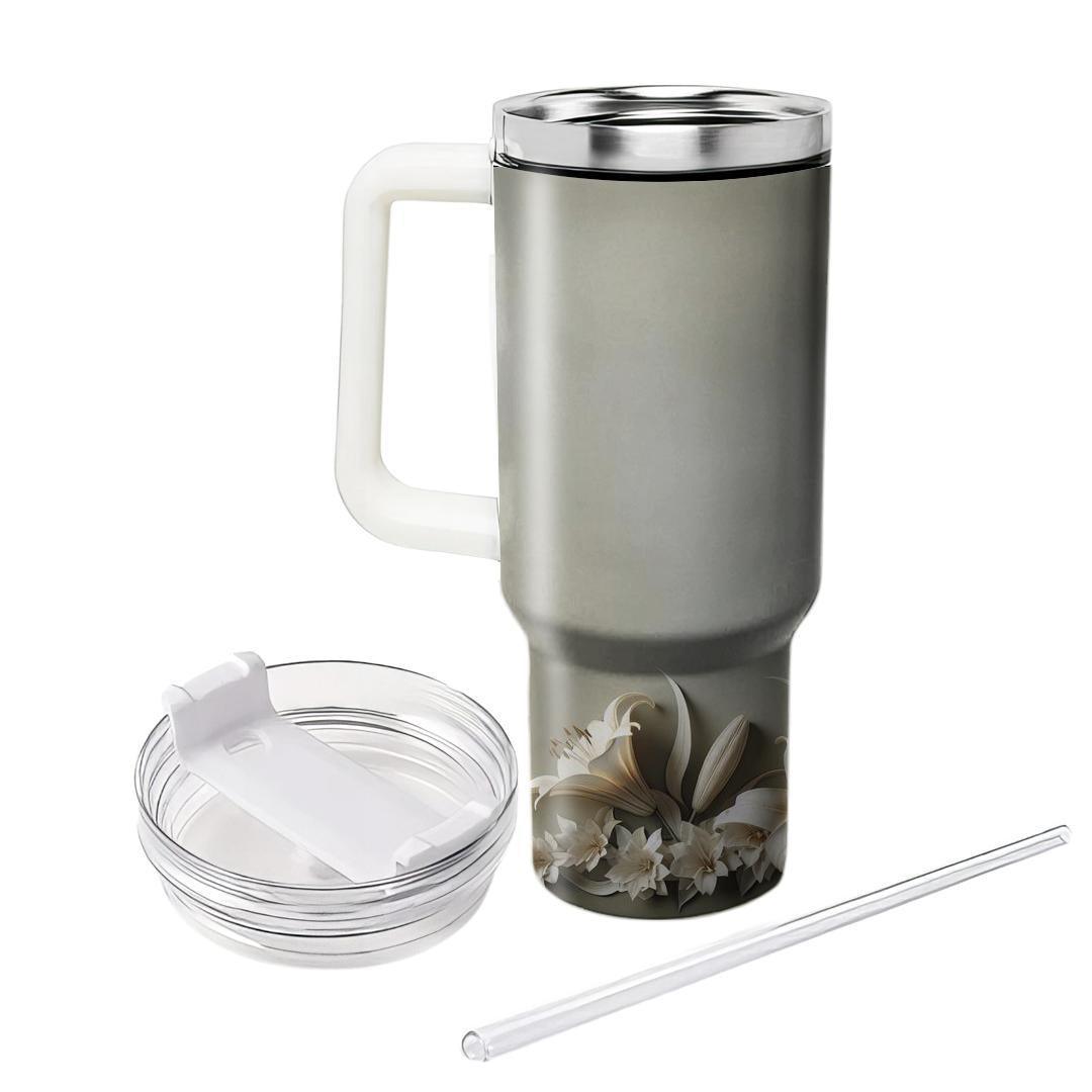 Ivory Lily Cascade  Tumbler Cups