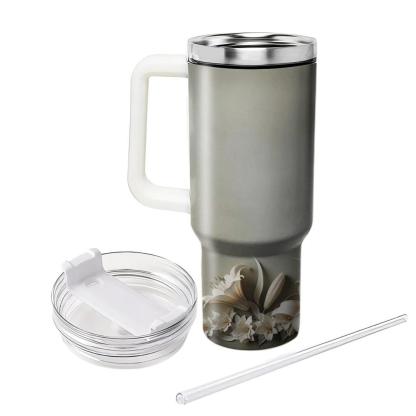 Ivory Lily Cascade  Tumbler Cups