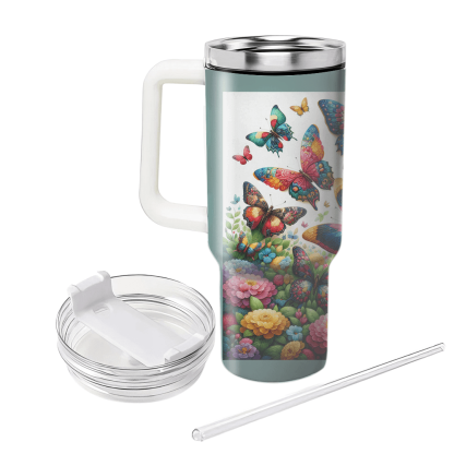 Colorful Butterfly Garden  Tumbler Cups