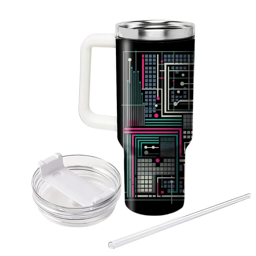 Techno Grid Matrix  Personalized Tumblers