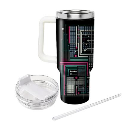 Techno Grid Matrix  Personalized Tumblers